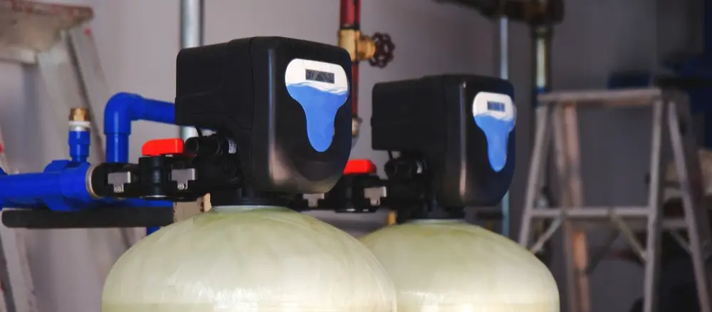Water softener installation machine in Broward, FL used to reduce hard water scale and improve water quality
